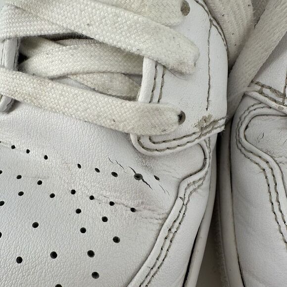 Nike Air Jordan 1 Low Triple White Sneakers Women Size 9 Lace Up Trainer Classic - Picture 11 of 15